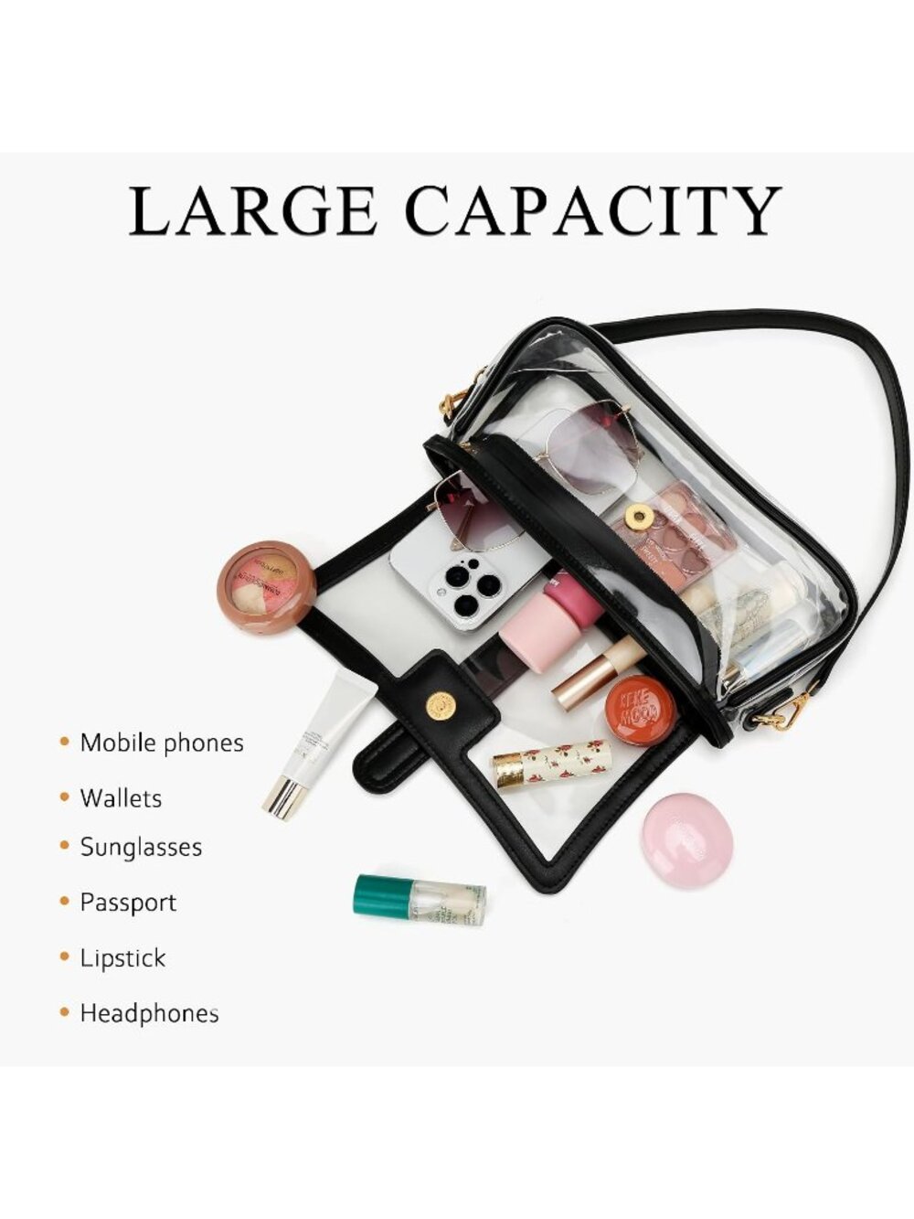 Women's Black White Small Hobo Vegan Leather Mini Retro Clutch Crossbody Bag - Picture 4 of 6
